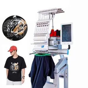 RCM-1501TC-8S 12/15 Needles Computerized Hat T Shirt Embroidery Machine Home embroidery Machines