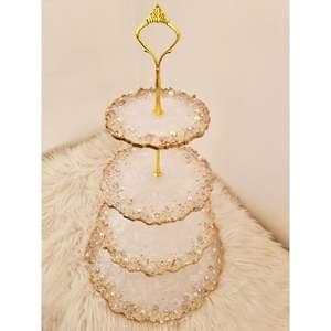 Support à gâteau élégant en résine pour table à manger, vaisselle élégante pour fête et décorations de table - Product Image 6