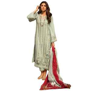Trajes de tela de algodón bordados para mujer / Salwar Kameez pakistaní a bajo precio al por mayor / Ropa de la India y Pakistán - Product Image 1