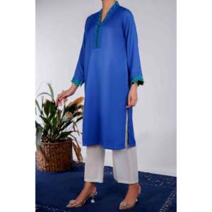 Camisa acrílica sólida PW3013 1 tela bordada - Product Image 3