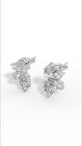 Pendientes de Oro Rosa con Múltiples Piedras de Lujo, Corte Marquesa y Pera, Diamantes Sintéticos Cultivados en Laboratorio, Certificados por IGI - Product Image 3