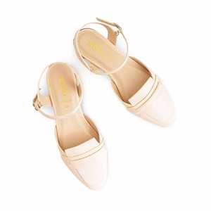 WN5392 Sandales à talons pour femmes Design dos ouvert en couleur blanche - Product Image 1