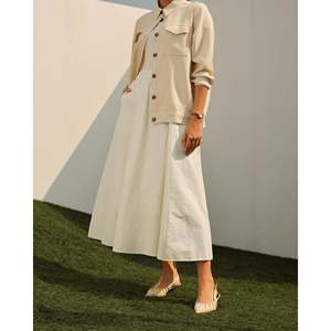 Lily Straight Satin Silk Denim Chiffon Ladies <b>Summer</b> Dress Elastic Waist <b>Long</b> Mini <b>Skirt</b> with Breathable Print Decorations XS-XL - Product Image 6