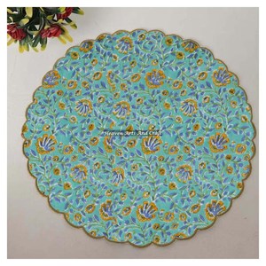 Handmade Printed Modern <b>Round</b> <b>Table</b> Napkin 100% Cotton Unique Design for Airplane, Hotels and Home Use EN092 - Product Image 1