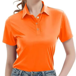 Fabricantes de ropa para marcas: Polo de manga corta para mujer, personalizado, de color liso, elegante y transpirable, con cuello vuelto. - Product Image 1