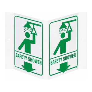 Panneau de signalisation de sécurité en PVC réfléchissant en forme de V Brady pour laboratoires et sites industriels - Product Image 3