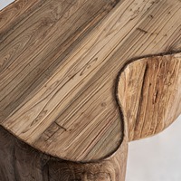 Mesa de Centro de Madera de Teca Sólida, Acabado Rústico Natural, Hecha a Mano en Indonesia, Moderna, Duradera, Ecológica y Sostenible, Muebles para Sala de Estar