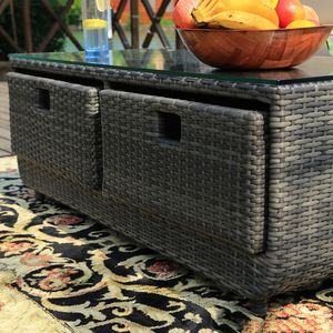 Set da Giardino in Rattan a 5 Pezzi, Comodo Arredamento da Esterno per Conversazione con Cuscini - Product Image 5
