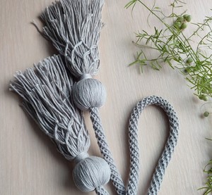 Long Curtain <b>Tiebacks</b> Cotton Tassels Custom Color, Farmhouse Style, Housewarming gift ideas, Bohemian Home Decor, Drape Holders - Product Image 3