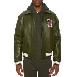 High Quality Best Selling <b>Plus</b> <b>Size</b> Avirex Leather <b>Jackets</b> for Men Customized Colors Front Logo Breathable & <b>Waterproof</b> - Product Image 3