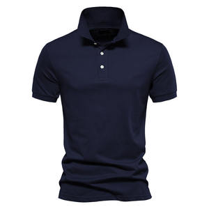 Polo de Punto de Manga Corta Morado para Hombre, Cuello con Botones, Color Sólido Informal, Corte Regular - Product Image 2