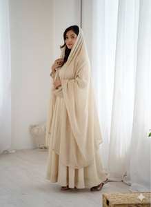 Nouveau look de robe de soirée en fausse georgette avec vêtements ethniques indiens Dupatta magnifique robe de mariée personnalisée - Product Image 2