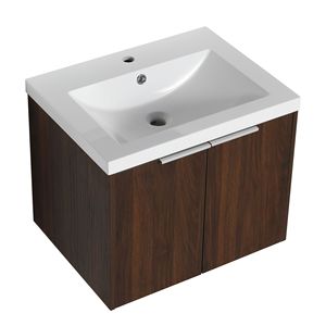 24 Inch <b>Small</b> <b>Bathroom</b> Cabinet with Soft Close Doors Float Mounting Design 24x18-00624CAW(KD-Packing)-<b>Bathroom</b> Vanities - Product Image 5