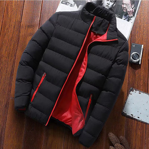 Crimson <b>Red</b> Royal Blue Navy Black Custom Men Puffer <b>Jacket</b> Stand Collar Quilted Winter Coat OEM Lightweight Warm Outerwear - Product Image 5