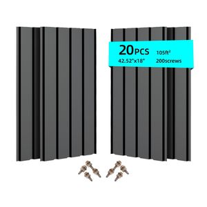 Panneaux de toiture métalliques imperméables robustes de 42,5 m de long, 20 pièces en acier galvanisé pour stockage extérieur - Product Image 2