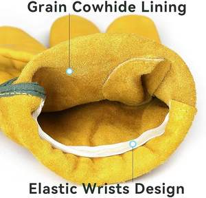 Guantes de Seguridad Industriales de Cuero |   Guantes de Trabajo Resistentes de Cuero Vacuno para Soldadura, Construcción y Uso Mecánico - Product Image 3