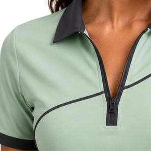 Ensemble polo et jupe plissée vert menthe pour femme, tenue de sport athlétique personnalisée, respirante et active - Product Image 4