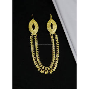 Épingle à cheveux plaquée or classique et antique pour femmes, bijoux de cheveux longs à chaîne pour mariée, chaîne de cheveux de mariage arabe et africaine, pinces à cheveux - Product Image 5