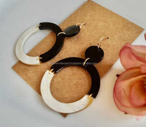 ชุดม็อบต่างหูทรงกลมรูปเขาควายธรรมชาติคุณภาพสูงสำหรับผู้หญิงชุดม็อบเรซิ่นสำหรับเด็กผู้หญิงเครื่องประดับแฟชั่นโดย fwe - Product Image 3