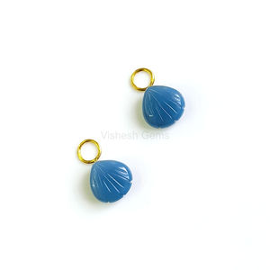 Vente en gros de perles de pierres précieuses sculptées en forme de coquille d'opale bleue naturelle de qualité supérieure, bijoux personnalisés en argent sterling 925 pour femmes - Product Image 3
