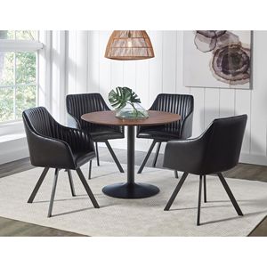 <b>Brown</b> and Black Round Dining <b>Table</b> - Product Image 4