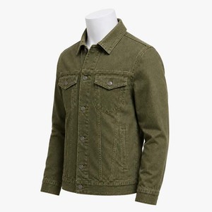 Chaqueta de Mezclilla Verde Oliva para Hombre, Corte Regular, Cuello Camisero, Cierre de Botones, Ropa Casual de Otoño para Adultos, Chaquetas Totalmente Personalizadas - Product Image 6