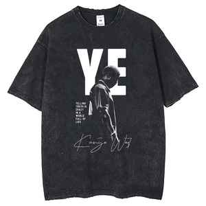 Camiseta de Algodón de Manga Corta para Hombre, Corte Regular, con Diseño de la Portada del Álbum <span class=keywords><strong>Donda</strong></span> de Kanye West, Estilo Urbano, Cuello Redondo, Diseño Estampado en la Parte Delantera, Vintage - Product Image 3