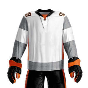 Uniforme de Hockey sobre Hielo para Hombre de Alta Calidad, Nuevo Diseño Personalizado, 100% Poliéster, Logotipo Personalizado, Negro y Blanco, Ropa Deportiva Transpirable - Product Image 3