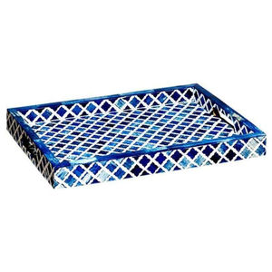 Bandeja de Servir Marroquí de Madera Tallada a Mano con Diseño de Mandala Blanco, Forma Rectangular, Decoración para Mesa de Café Estilo Rústico - Product Image 2