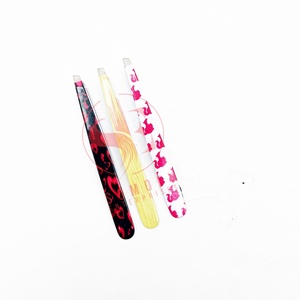 Tipo de Punta inclinada de calidad profesional y Material de acero inoxidable recubierto de papel diseño personalizado peine pinzas para cejas sostenibles - Product Image 5