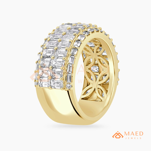 18K Gold Plated Baguette Moissanite Diamond Eternity <b>Ring</b> Luxury Wedding Band Women USA - Product Image 6