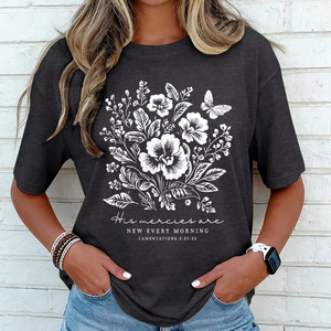 Nouveaux T-shirts tendance pour femmes 100% coton, imprimés graphiques DTF, col rond, t-shirts d'été, coupe ample, manches courtes - Product Image 1