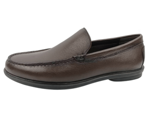 Mocasines de Cuero Marrón para Hombre, Punta Redonda, Sin Cordones, Zapatos de Oficina y Carrera, Suela de Goma Acolchada - Product Image 3