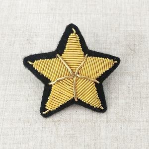 Insignias de Solapa Personalizadas para Oficiales, Bordadas, Sin Níquel, de Fieltro No Tejido, con Patrón de Estrella, Decoraciones de Rango para Uniformes, Material de Tela - Product Image 4