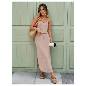 Women Rib Knit Sleeveless Short Skinny Streetwear Crop Matching Vintage Midi Skirt Set Print Eco-Friendly High Quality Two Piece - Product Image 5