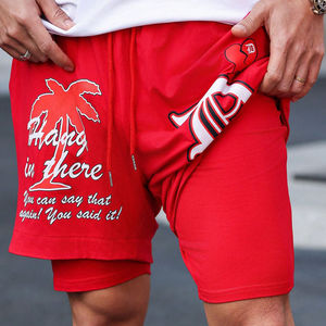 Shorts cargo mi-taille pour homme, séchage rapide, respirants, sportswear décontracté avec cordon de serrage imprimé - Product Image 6