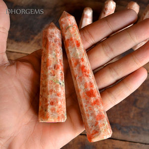 แท่งหินซันสโตนทรงโอเบลิสก์ หินบำบัด หินประดับตกแต่ง ขัดเงาอย่างดี แท่งหินอ่อน - Product Image 1