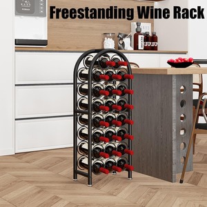 Elegante Soporte Metálico para Botellas de Vino, Diseño Curvo Abierto, Moderno Exhibidor de Botellas - Product Image 5