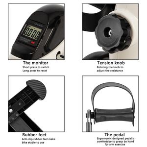 "Portable <b>Mini</b> <b>Exercise</b> <b>Bike</b> for Arm/Leg <b>Exercise</b> Plastic & Steel/Metal Frame LCD Display" - Product Image 3