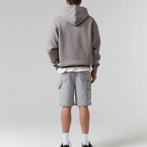 Sudadera con capucha extragrande de felpa francesa gruesa personalizada al por mayor, con bordado esencial y estampado en relieve - Product Image 5