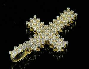 Collar de Lujo con Colgante de Cruz Iced Out, Estilo Hip Hop, con Diamantes de Moissanita y Acabado Dorado, Joyería Bling para Hombre, Collar de Declaración - Product Image 3