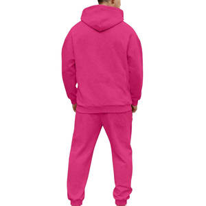Combinaison de jogging rose unie pour homme personnalisée |   Ensemble sweat à capuche et jogging en polaire |   Survêtement streetwear |   Vêtements en gros - Product Image 3