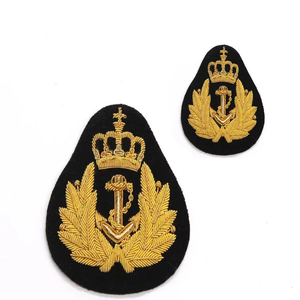 Wholesale Eco-Friendly Nickel-Free Handmade Embroidered Bullion Badge Metal <b>Material</b> Sew-On Wire Logo Supplier - Product Image 2