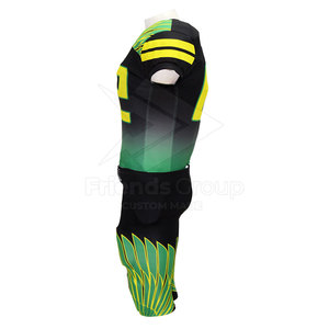 Men's American Football Uniform Set 100% Polyester Heat-Transfer Printed Half Sleeves Elastic <b>Straps</b> <b>Buckle</b> Closure Side Pockets - Product Image 2