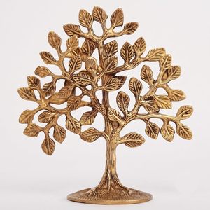 <b>Gold</b> Tree of Life Sculpture with White Marble Base Metal Openwork Design Tabletop <b>Decorative</b> Showpiece for <b>Living</b> <b>Room</b> Home - Product Image 4