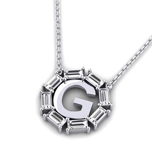 Pendentif lettre élégant en argent et moissanite plaqué, design unique avec breloque en cristal, style hip-hop, bijou unisexe. - Product Image 3