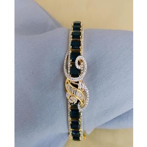 Radiant Premium Quality CZ Gold Finish Zircon Bracelet for Women Girls AD Stones Zircon <b>Charm</b> Bracelet For Women - Product Image 1