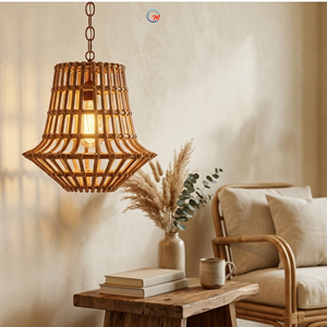 Abat-jour suspendu en rotin naturel artisanal écologique, style européen et asiatique, pour intérieur tropical, maison, restaurant - Product Image 6