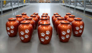 Premium Pet Cremation Urn Durable Elegant Design White Paw Print Secure Threaded Lid Perfect Memorial Decorative Jar <b>For</b> Dog Cat - Product Image 6