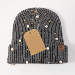 <b>Warm</b> Fleece Lined Knitted Beanie <b>Hat</b> for Winter Custom Embroidery Cuffed Beanie <b>Hat</b> Private Label - Product Image 4